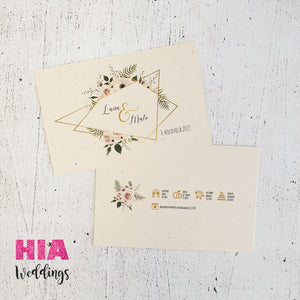 Pozivnice Za Vjenčanje - Dizajn 29 - Format A - Papir: Flora Avorio @HIA Weddings