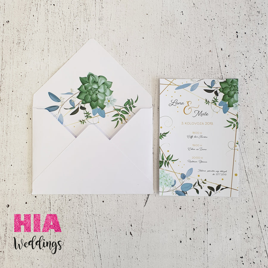 Pozivnice Za Vjenčanje - Dizajn 31 - Format A - Papir: Perla @HIA Weddings