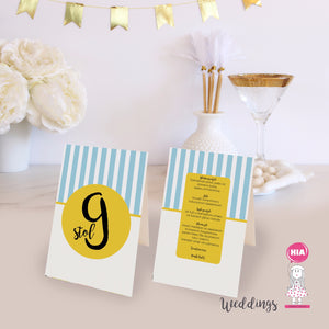 Brojevi Za Stolove - Menu Za Vjenčanje Dizajn Bright Sailor @HIA Weddings