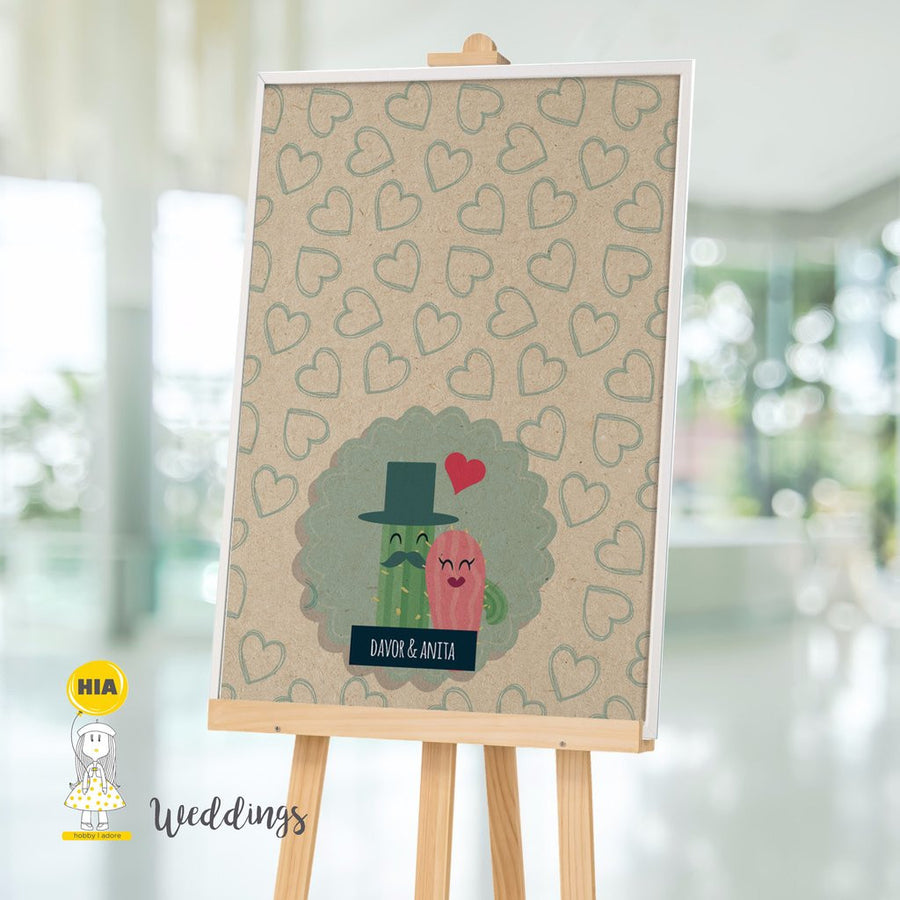 Plakat Uspomena Za Vjenčanje Dizajn Cactus Love @HIA Weddings