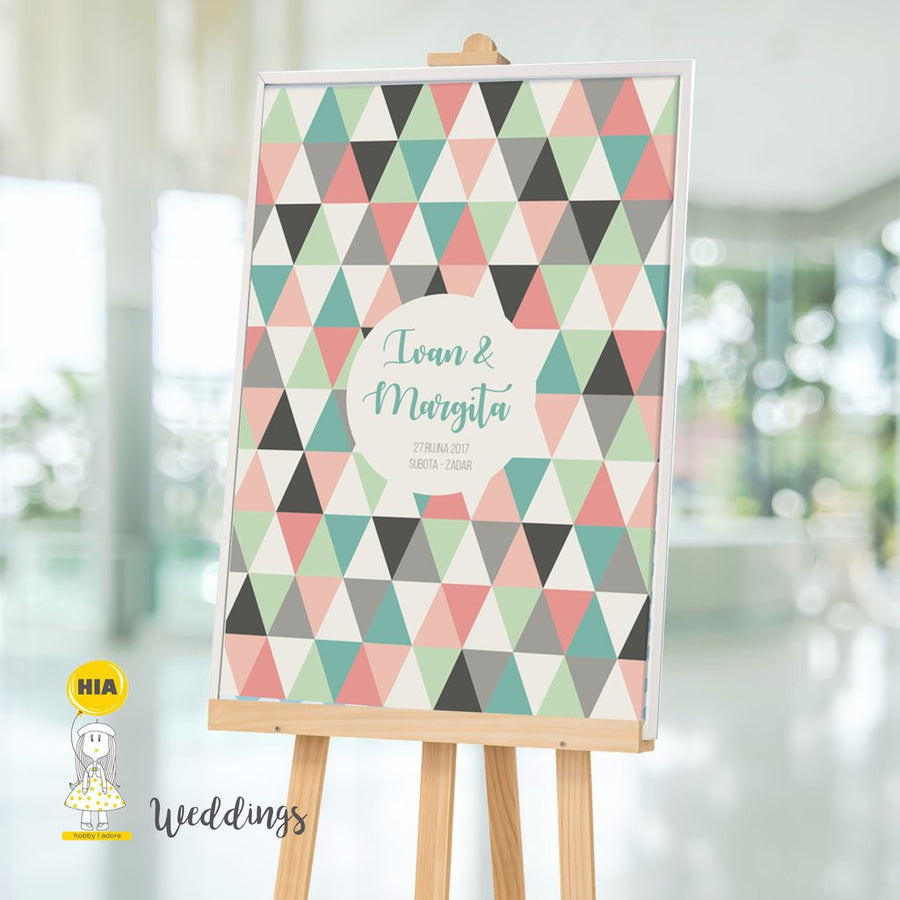 Plakat Uspomena Za Vjenčanje Dizajn Pastel Mosaic @HIA Weddings