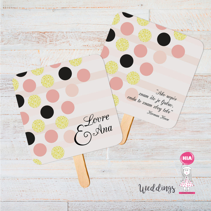 Lepeze Za Vjenčanje - Reveri Lepeze Za Vjenčanje - Zahvalnice Lepeze Za Vjenčanje - Dizajn Tender Dots @HIA Weddings