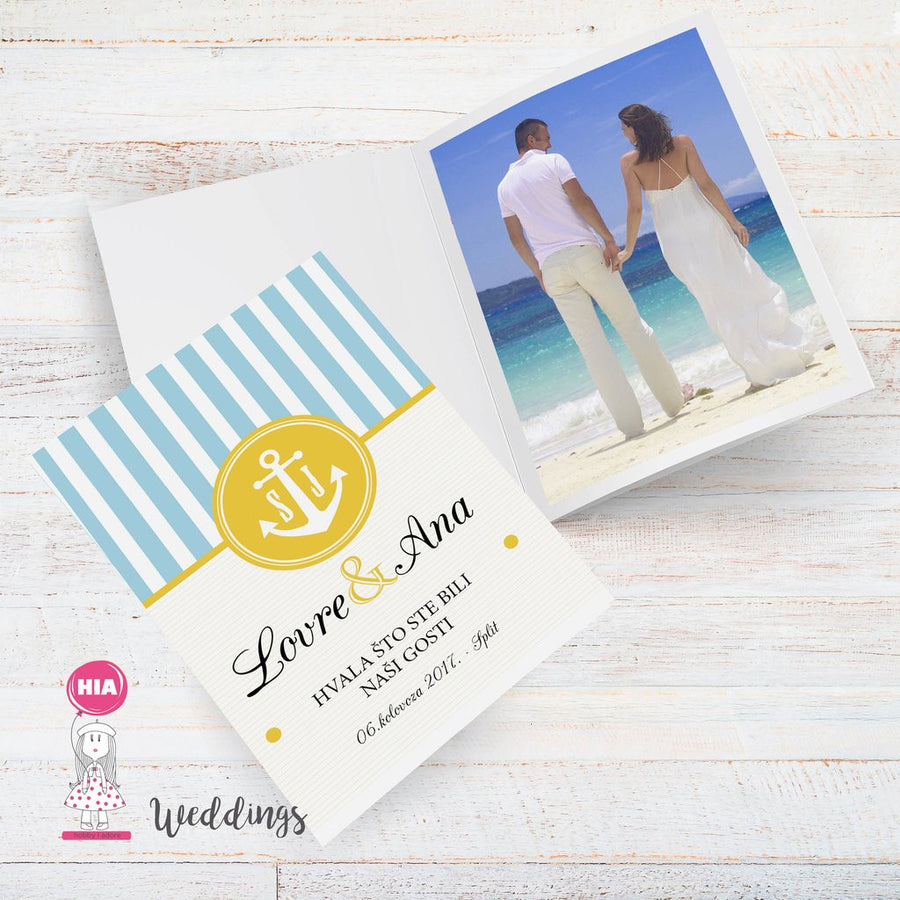 Zahvalnice Za Vjenčanje Dizajn Bright Sailor @HIA Weddings