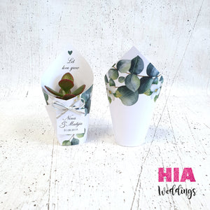 Zahvalnice Za Vjenčanje - Pokloni Za Goste - Konfeti - Konfete - Zahvalnice Sukulenti Dizajn No72 - Eucalyptus Dream @HIAWeddings
