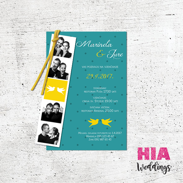 Pozivnice Za Vjenčanje - Dizajn 45 - Format F - Papir: bijeli @HIA Weddings