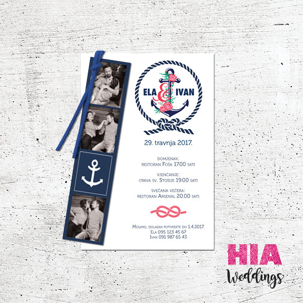 Pozivnice Za Vjenčanje - Dizajn 48 - Format F - Papir: bijeli @HIA Weddings