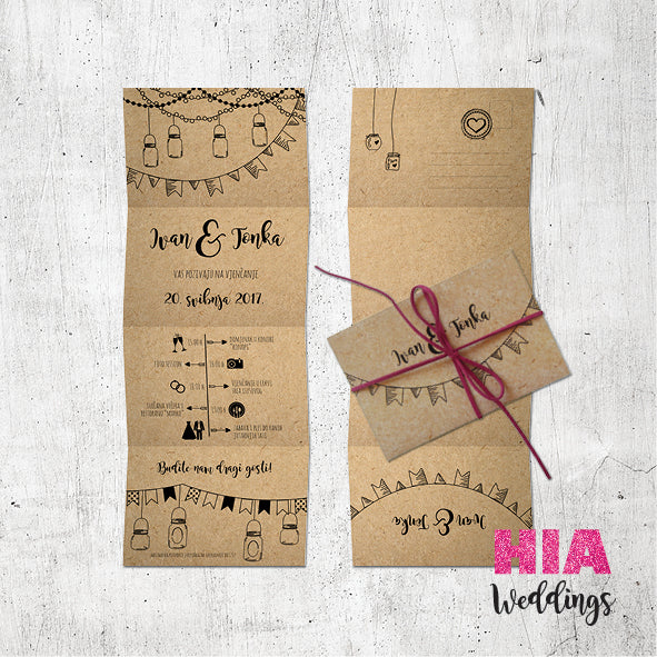 Pozivnice Za Vjenačnje - Dizajn 67 - Format K - Papir: craft @HIA Weddings