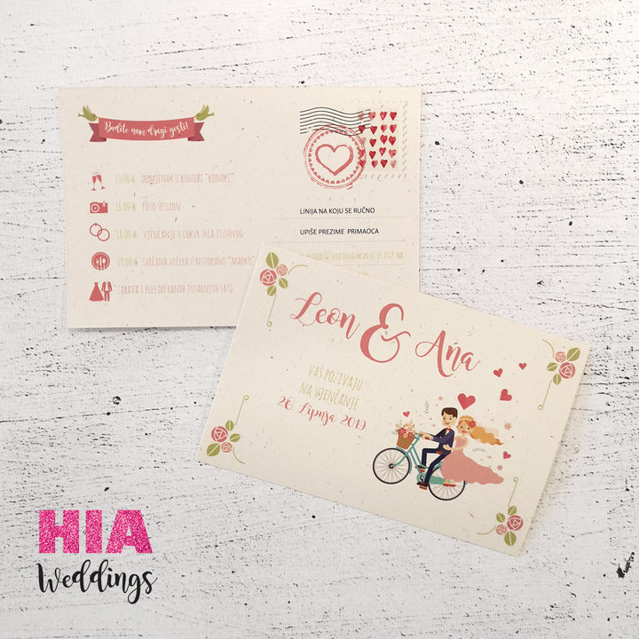 Pozivnice Za Vjenčanje - Dizajn 33 - Format A - Papir: Flora Avorio @HIA Weddings