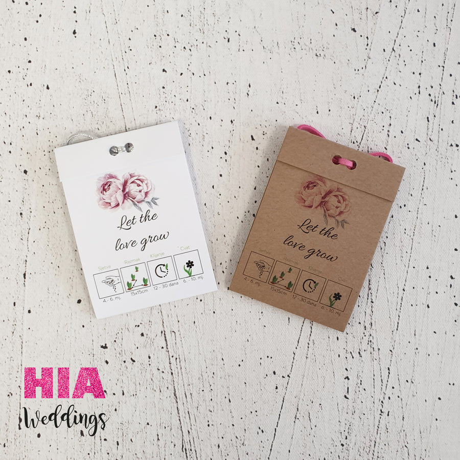 Zahvalnice Za Vjenčanje - Pokloni Za Goste - Konfeti - Konfete - Zahvalnice Sjemenke Cvijeća Dizajn No5 @HIAWeddings