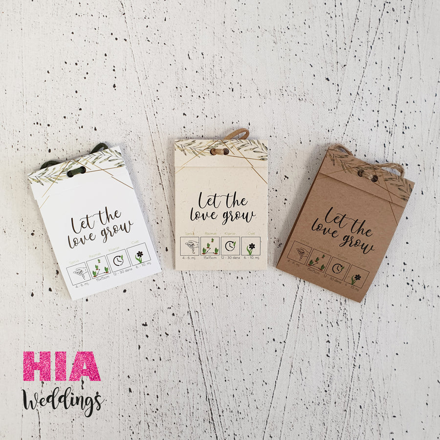 Zahvalnice Za Vjenčanje - Pokloni Za Goste - Konfeti - Konfete - Zahvalnice Sjemenke Cvijeća Dizajn No9 @HIAWeddings