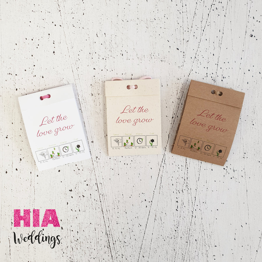 Zahvalnice Za Vjenčanje - Pokloni Za Goste - Konfeti - Konfete - Zahvalnice Sjemenke Cvijeća Dizajn No1 @HIAWeddings