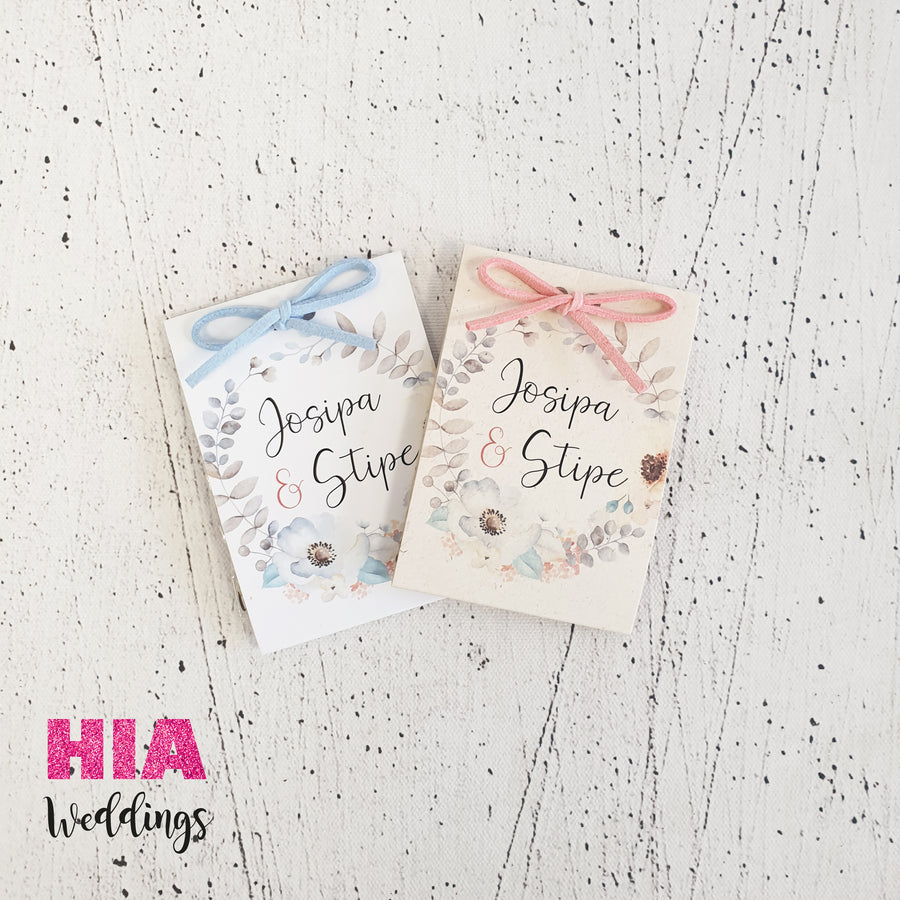 Zahvalnice Za Vjenčanje - Pokloni Za Goste - Konfeti - Konfete - Zahvalnice Sjemenke Cvijeća Dizajn No1 @HIAWeddings