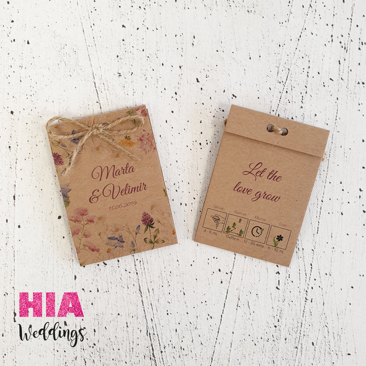 Zahvalnice Za Vjenčanje - Pokloni Za Goste - Konfeti - Sjemenke Cvijeća - Dizajn 15 @HIA Weddings