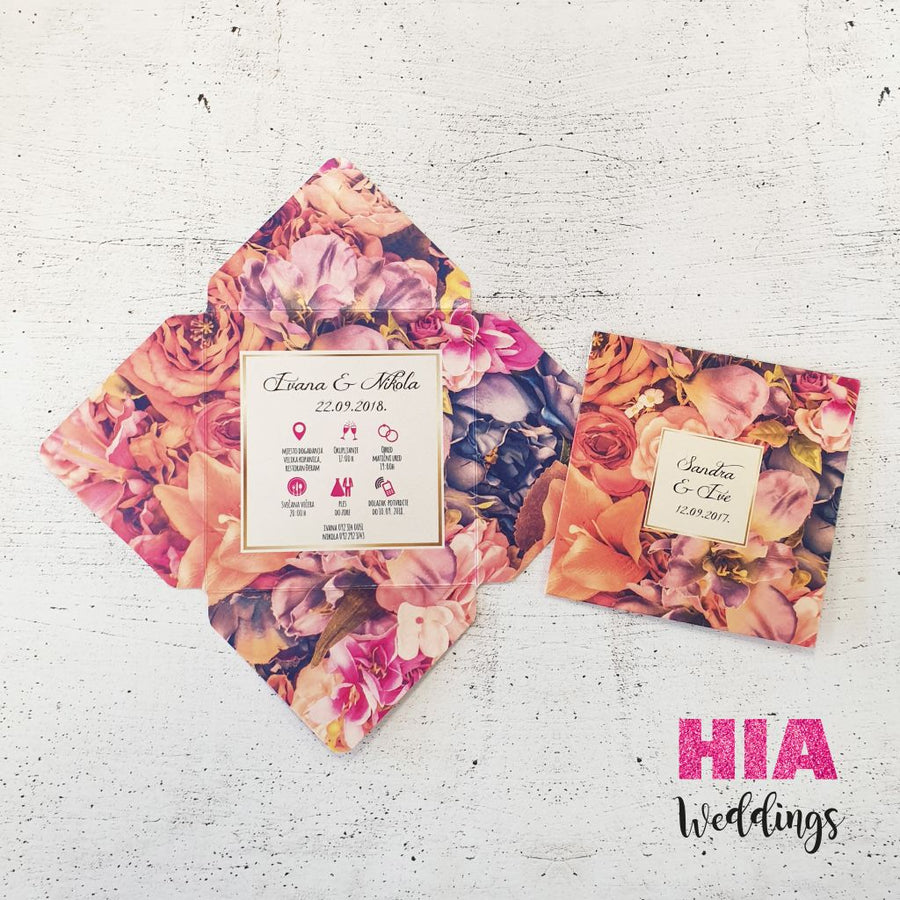 Pozivnice Za Vjenčanje - Dizajn 61 - Format J - Papir: perla @HIA Weddings