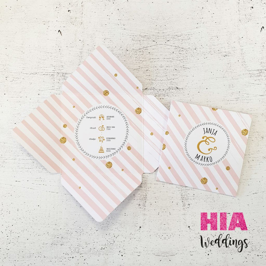 Pozivnice Za Vjenčanje - Dizajn 36 - Format J - Papir: bijeli @HIA Weddings