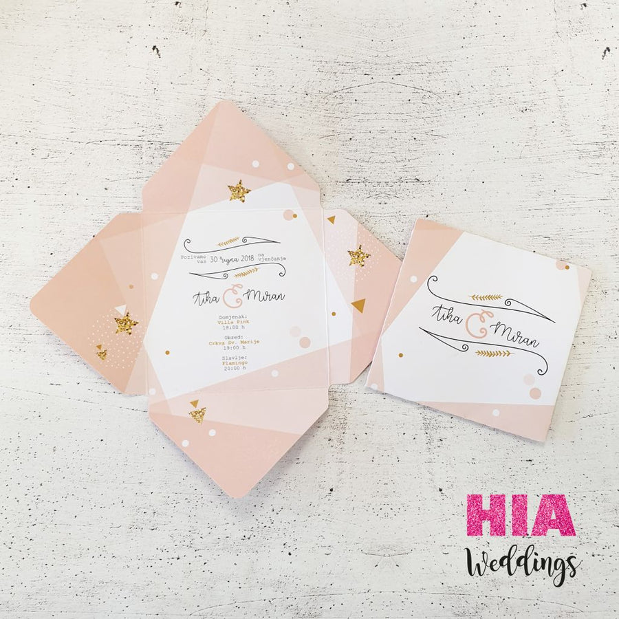 Pozivnice Za Vjenčanje - Dizajn 35 - Format J - Papir: bijeli @HIA Weddings