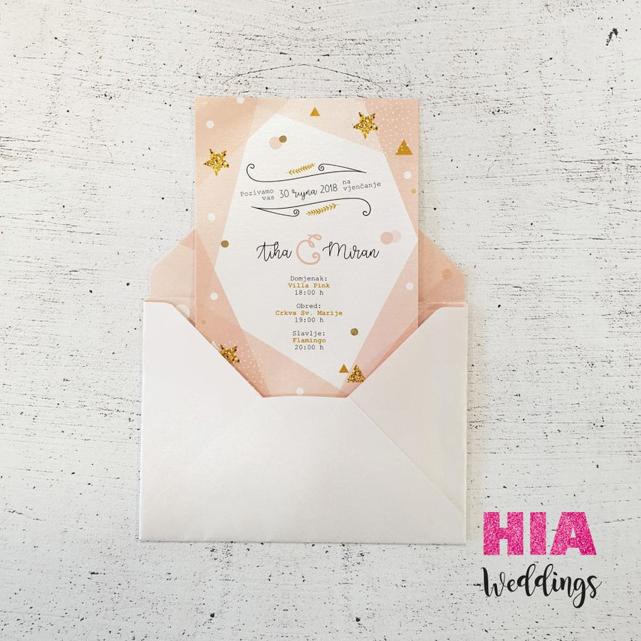 Pozivnice Za Vjenčanje - Dizajn 35 - Format A - Papir: bijeli @HIA Weddings