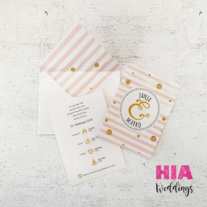 Pozivnice Za Vjenčanje - Dizajn 36 - Format A - Papir: bijeli @HIA Weddings