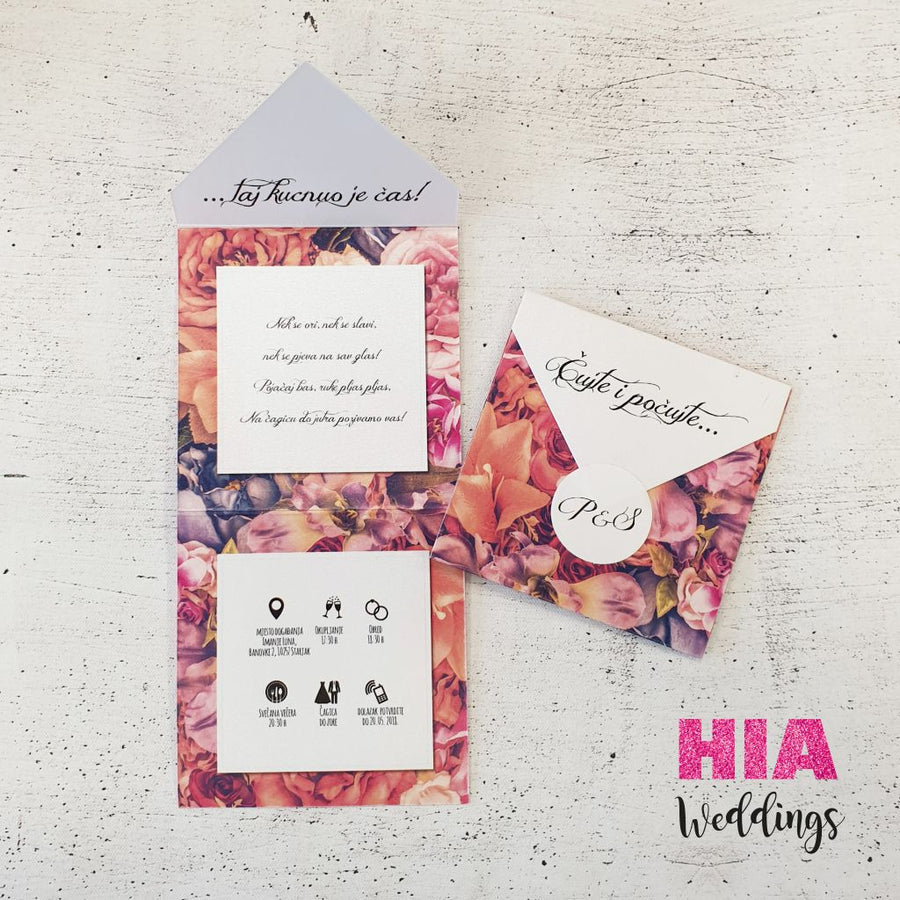 Pozivnice Za Vjenčanja - Dizajn 61 - Format H - Papir: perla @HIA Weddings