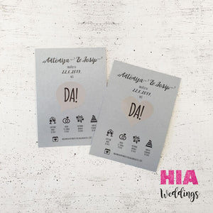 Pozivnice Za Vjenčanje - Dizajn 37 - Format A - Papir: perla @HIA Weddings