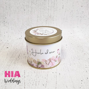 Zahvalnice Za Vjenčanje - Pokloni Za Goste - Konfeti - Konfete - Zahvalnice Mirisne Svijeće -  Dizajn Po Želji @HIAWeddings - Metal (Silver&Gold)