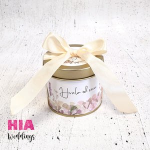 Zahvalnice Za Vjenčanje - Pokloni Za Goste - Konfeti - Konfete - Zahvalnice Mirisne Svijeće -  Dizajn Po Želji @HIAWeddings - Metal (Silver&Gold)