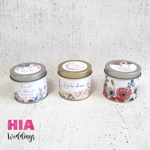 Zahvalnice Za Vjenčanje - Pokloni Za Goste - Konfeti - Konfete - Zahvalnice Mirisne Svijeće -  Dizajn Po Želji @HIAWeddings - Metal (Silver&Gold)