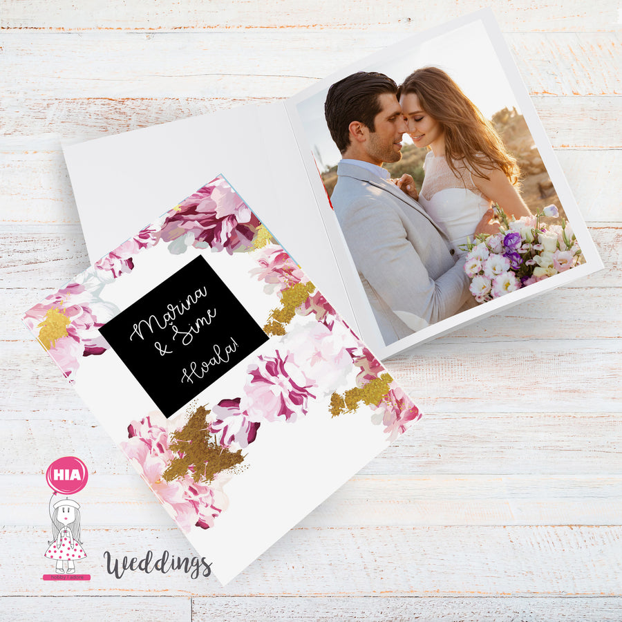 Zahvalnice Za Vjenčanje - Zahvalnice Za Umetanje Fotografije Za Vjenčanje - Pokloni Za Goste Na Vjenčanju - Dizajn Gold&FLowers @HIA Weddings