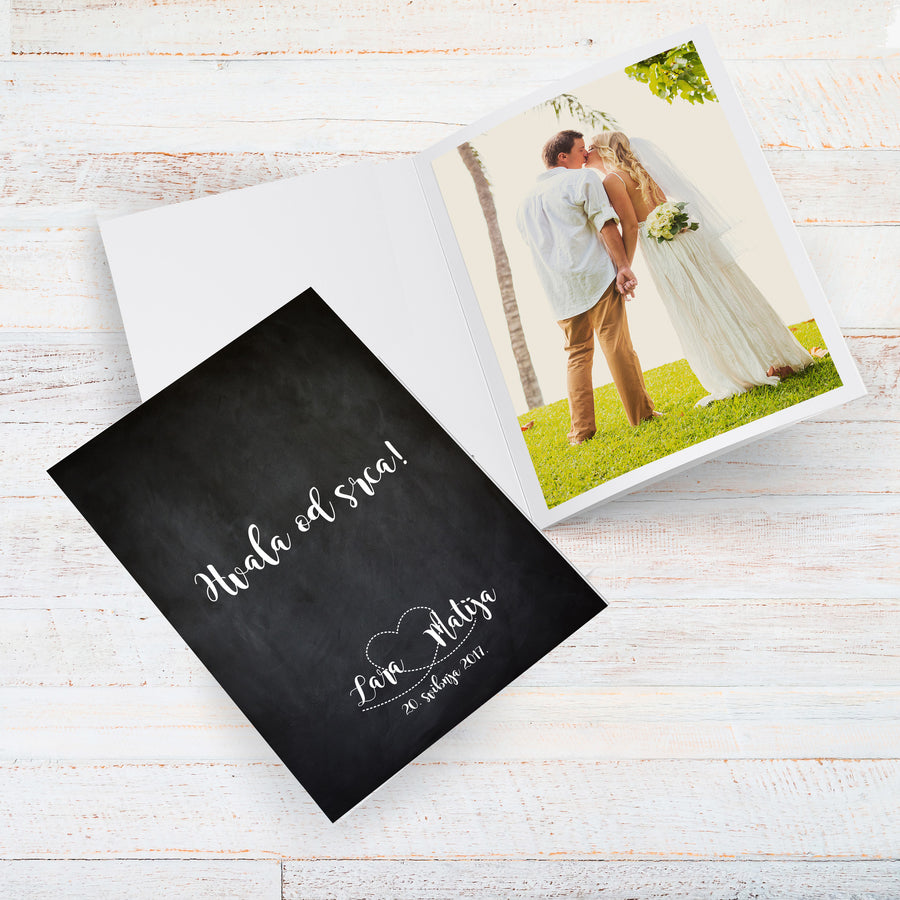 Zahvalnice Za Vjenčanje - Zahvalnice Za Umetanje Fotografije Za Vjenčanje - Pokloni Za Goste Na Vjenčanju - Dizajn Elegant Dashboard @HIA Weddings