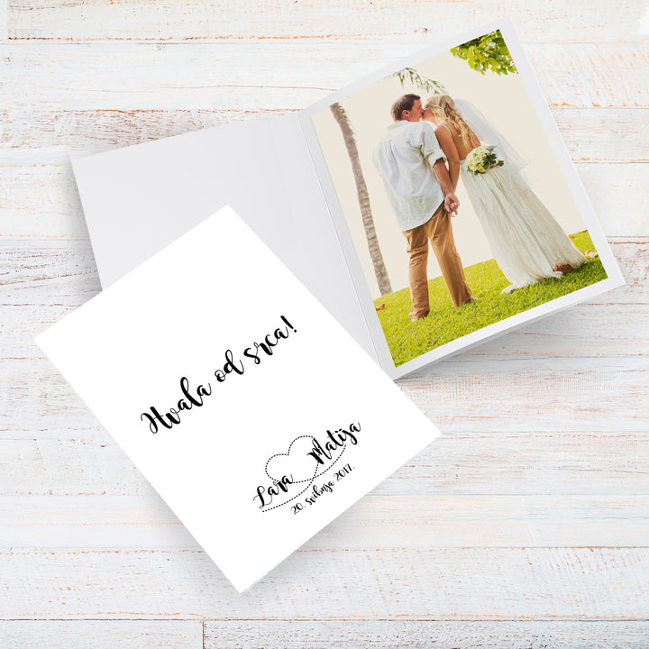 Zahvalnice Za Vjenčanje - Zahvalnice Za Umetanje Fotografije Za Vjenčanje - Pokloni Za Goste Na Vjenčanju - Dizajn Photo White @HIA Weddings